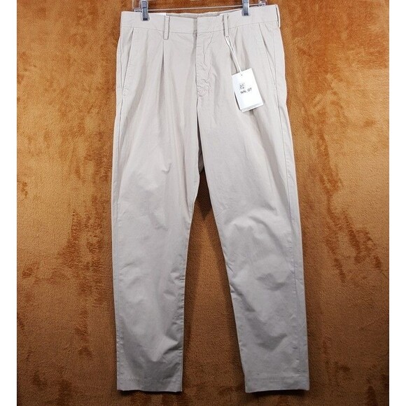NN07 Pants Mens Size 31x34 Tan Pleated Cotton Chino Trousers BILL $250 - Picture 1 of 10